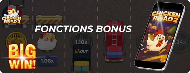 Fonctions bonus Chicken Road 2